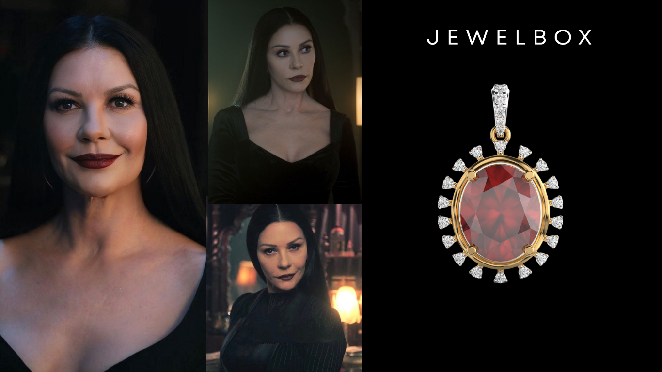 Hauntingly Regal: Queen Ruby Pendant for Your Morticia Addams-Inspired Halloween Look