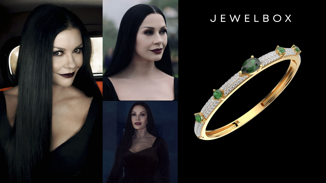 Hauntingly Elegant Victorian Green Stone Bracelet for a Morticia-Inspired Halloween