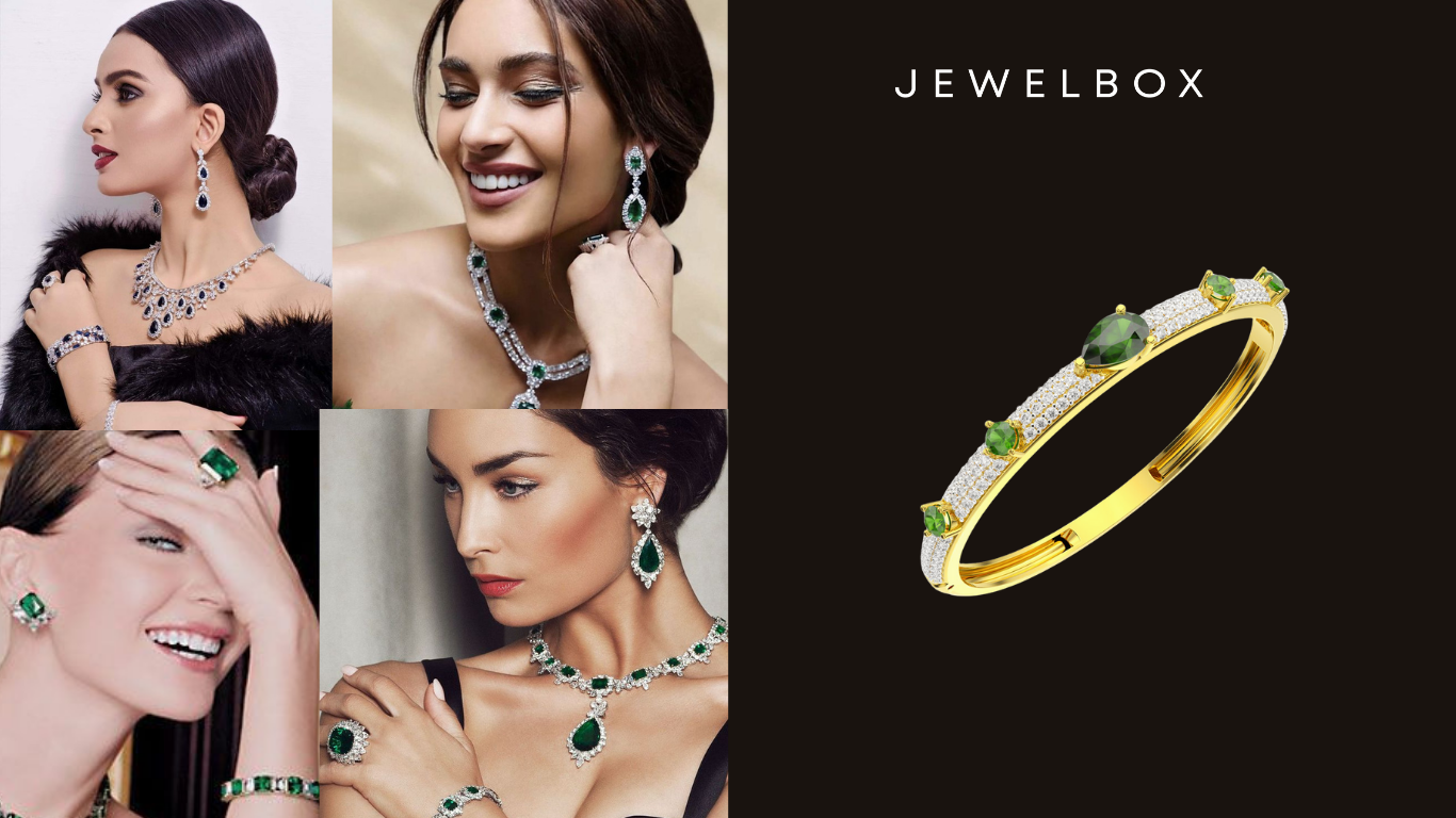 A Bracelet Fit for Queens and Hollywood Stars Alike: Green Wrap Tendril Diamond Bracelet
