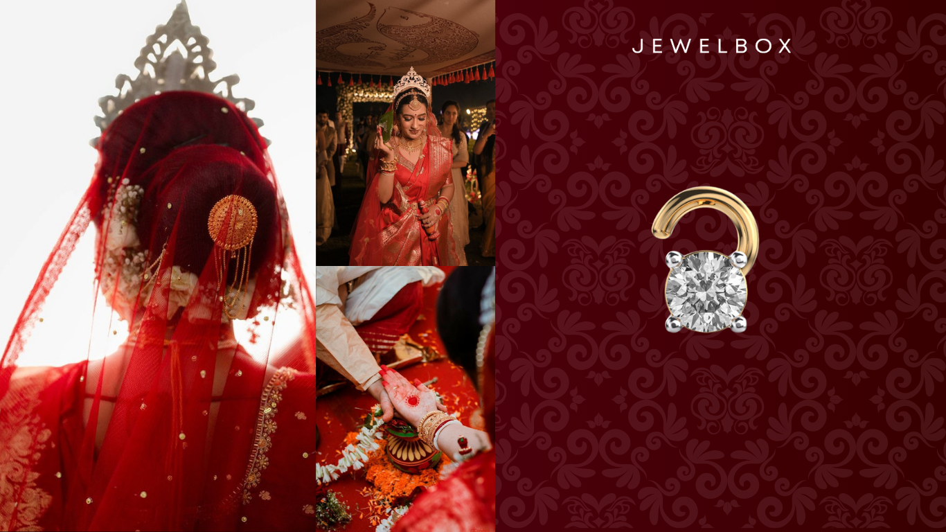 Weddings All Over India: Nosepin For the Brides of Eastern India, Shimmering Grace Diamond Nose Pin