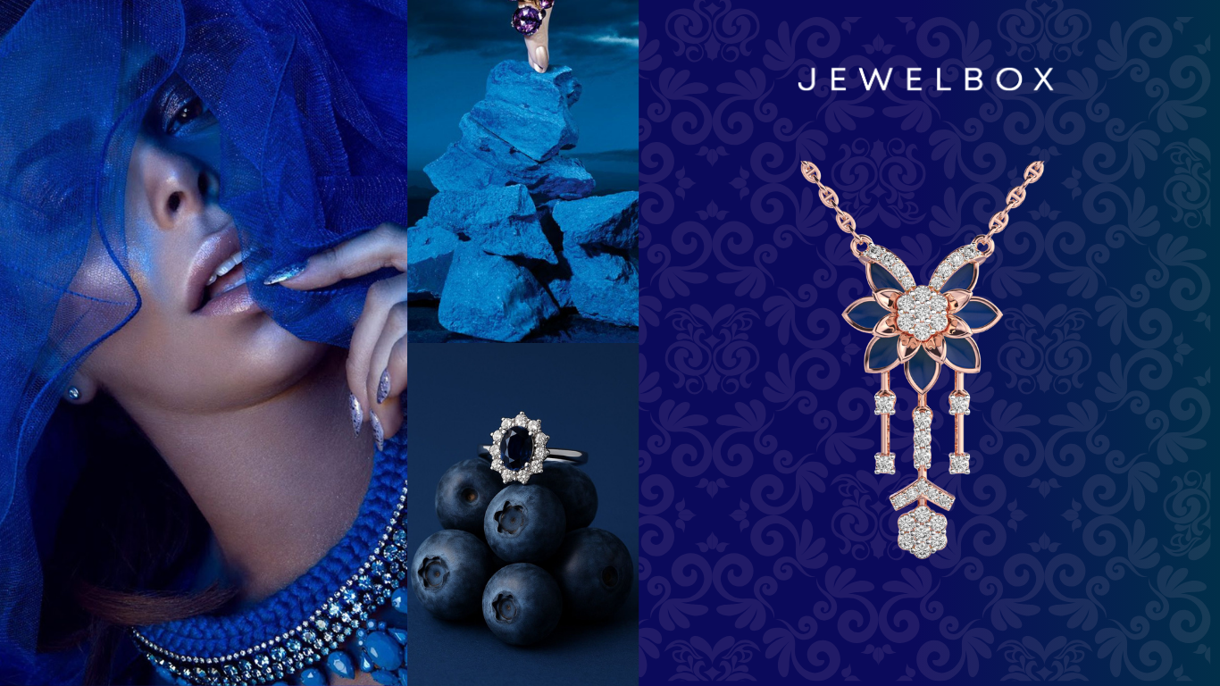 Enamel Jewellery That Brightens Winter Days: Sapphire Blue Enamel Diamond Pendant with Chain