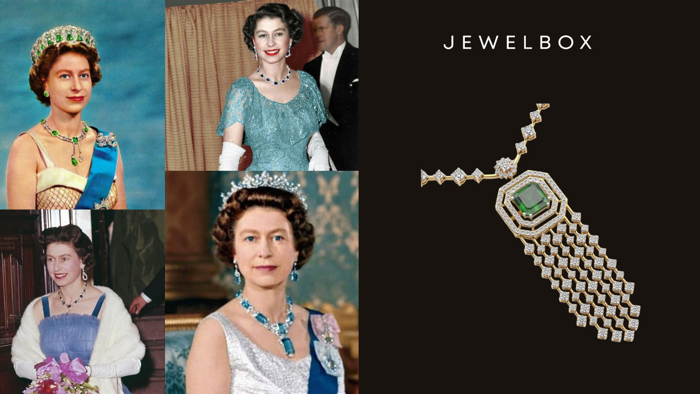 From Palaces to Red Carpets, Green Stone Royal Jewellery: Glorious Green Cascade Diamond Necklace