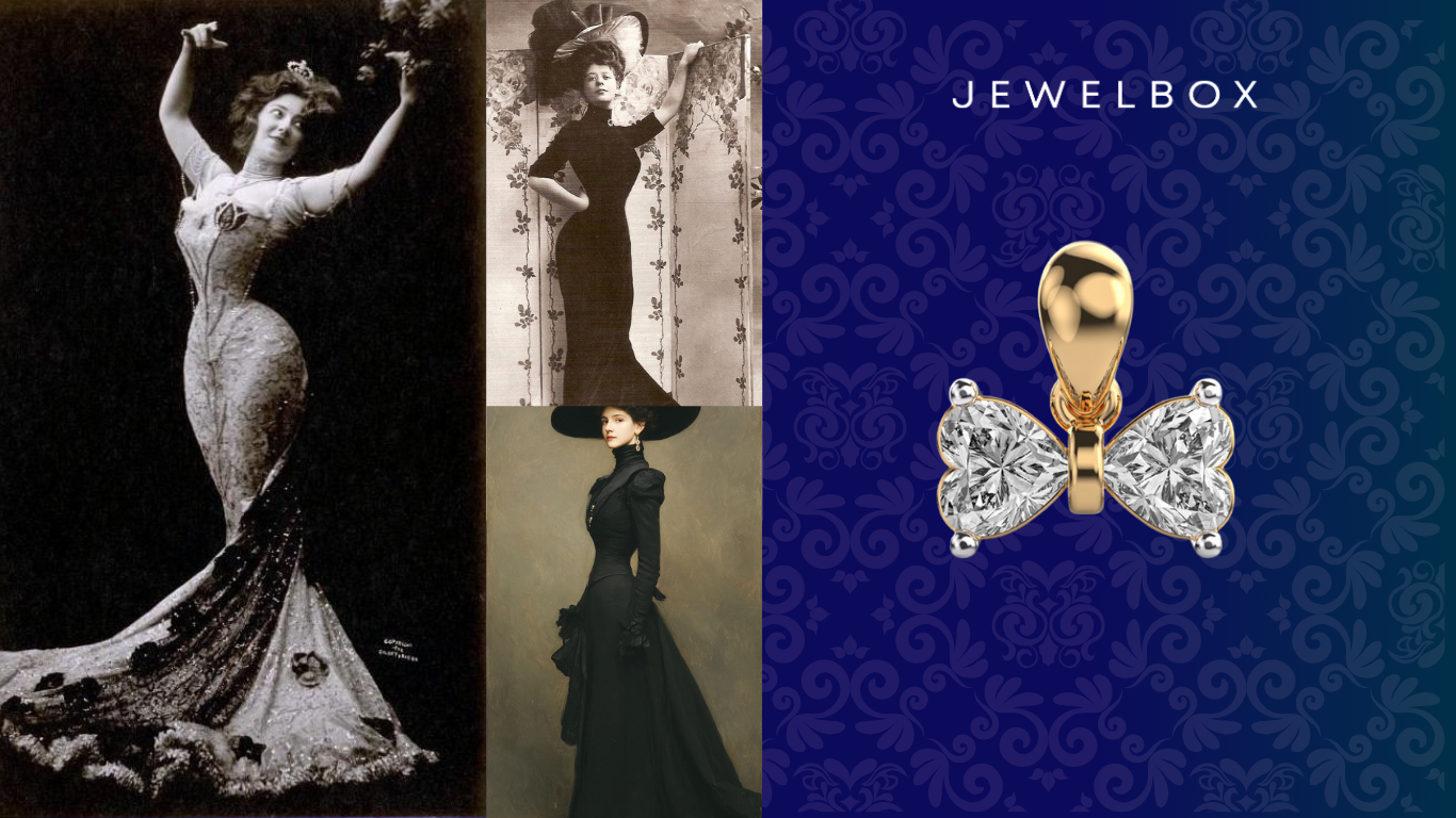 A classic motif of Belle Époque jewellery, the bow: Diamond Bow Heart Pendant without Chain