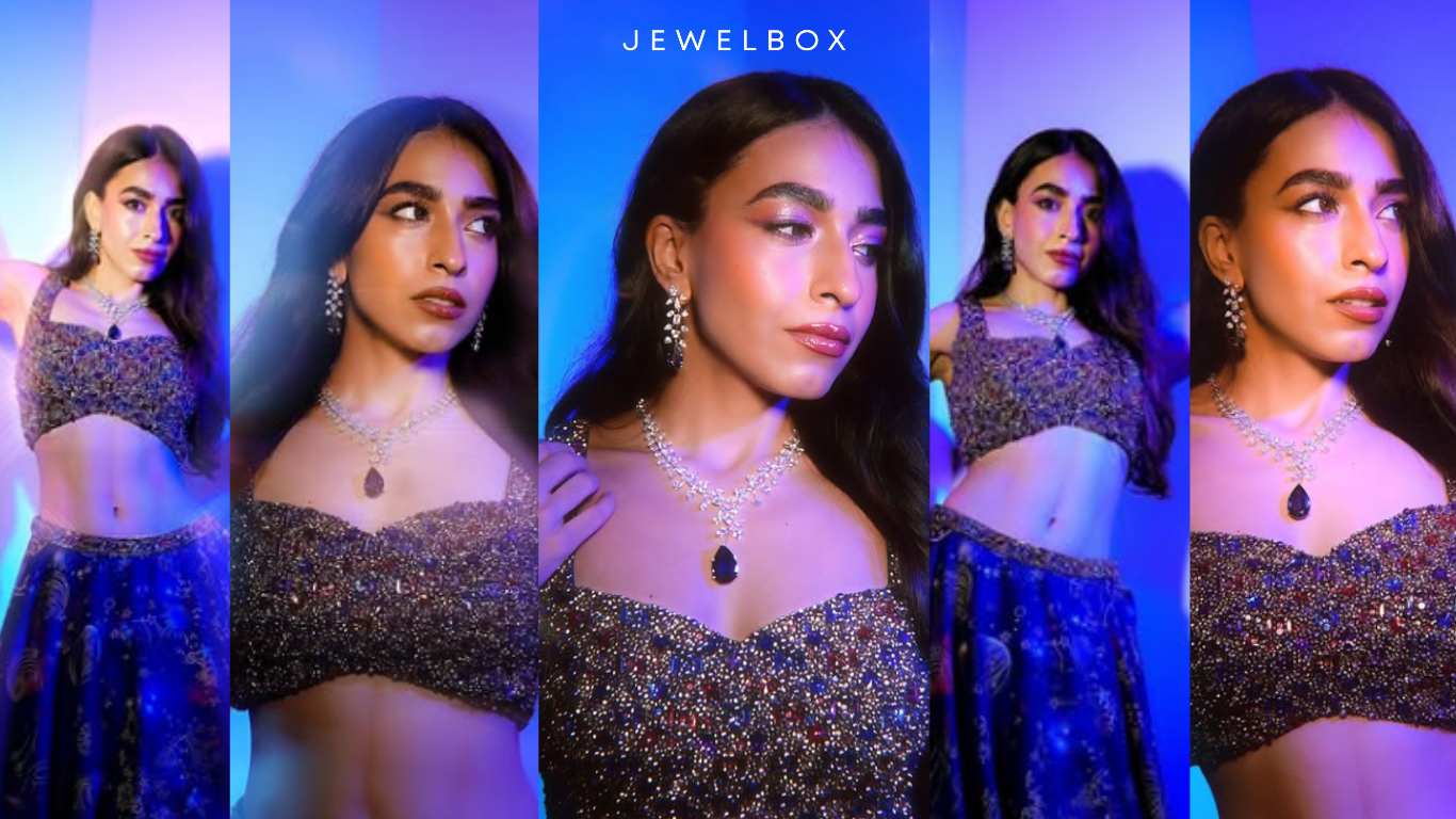 Blue, Bold, and Bridesmaid-Perfect the Sapphire Blue Diamond Necklace on Neha Menghwani