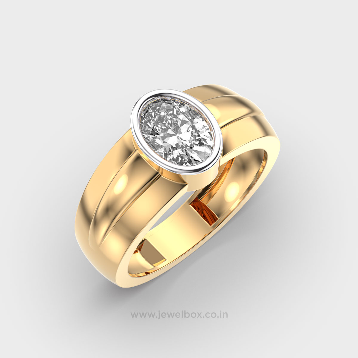 Oval Cut Center Diamond Ring for Men
