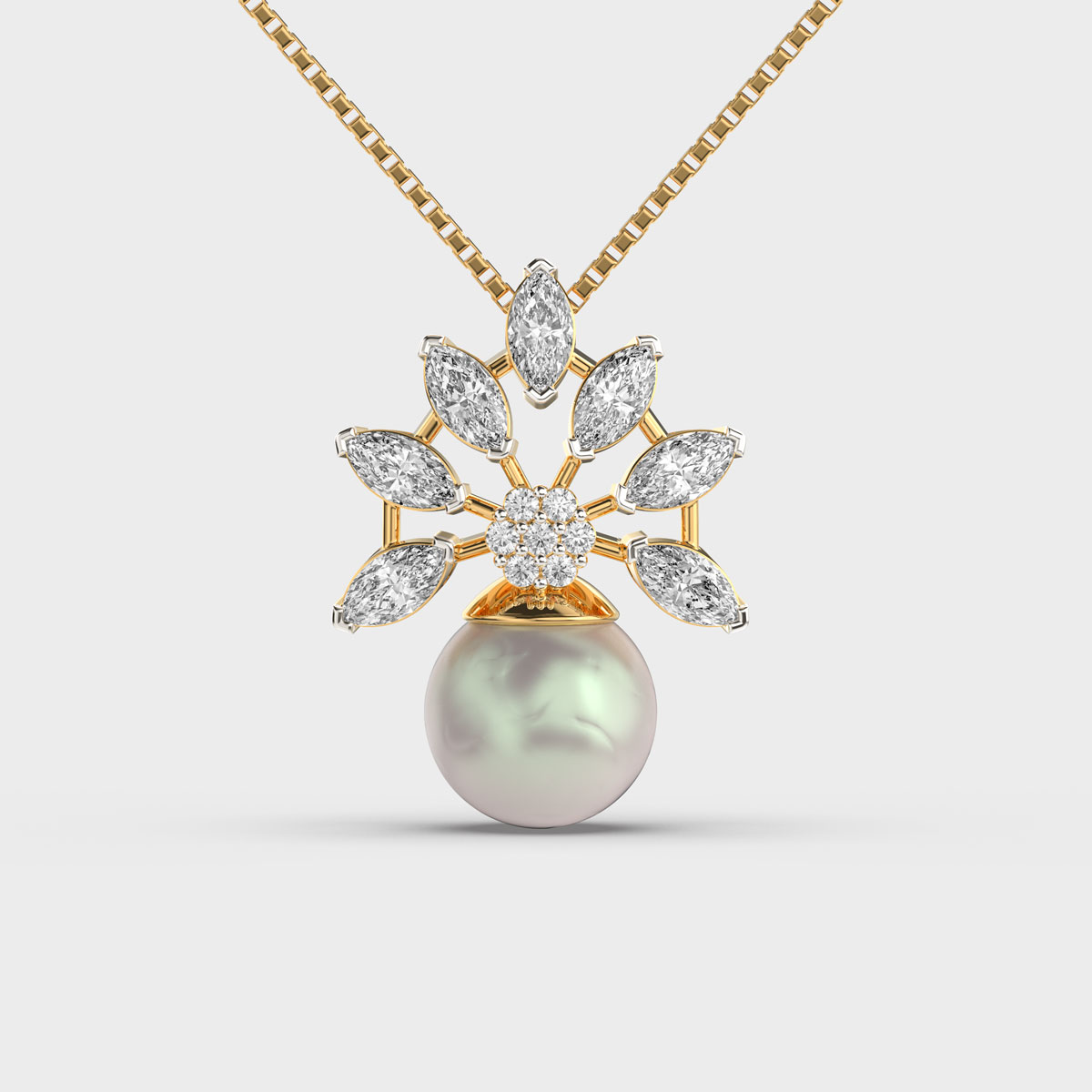 Fanfare Pearl Diamond Pendant