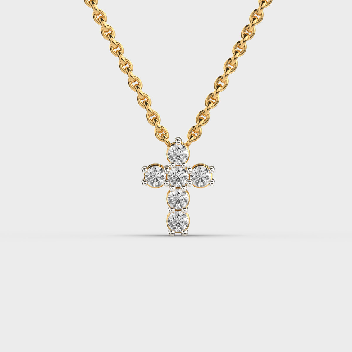Christ Round Diamond Pendant With Chain