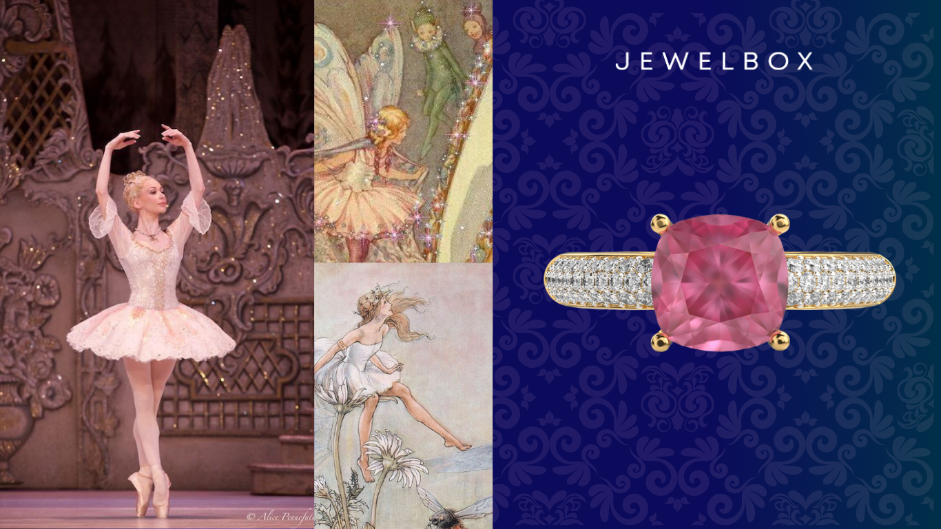 A Nutcracker-Inspired Gorgeous Jewellery Guide for Christmas 2025 6 Sugar Plum Fairy Pink Stone Diamond Ring