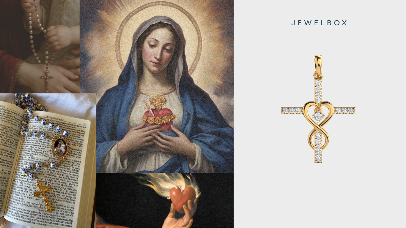 Lord Is In My Heart Cross Diamond Pendant