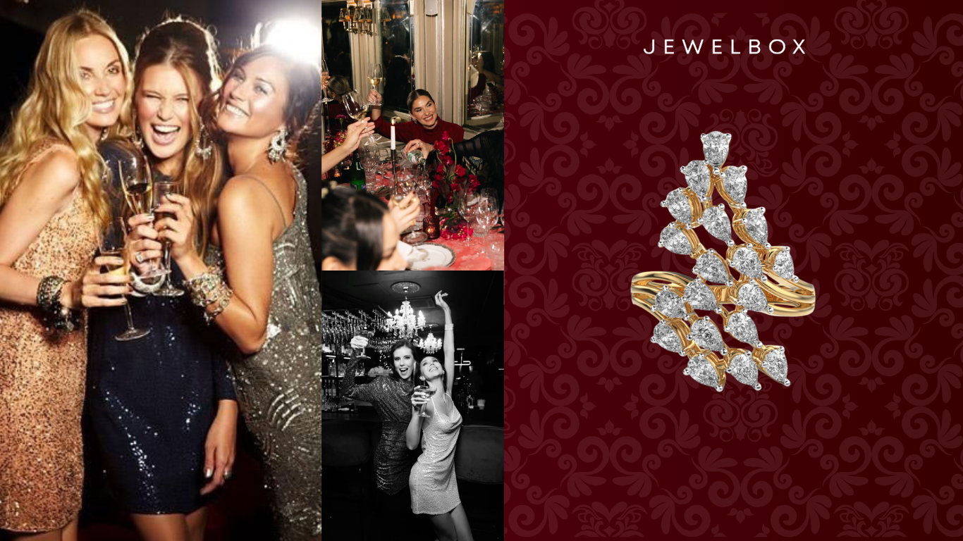 Dazzling Pieces To Wear This New Year's Eve Party 2025 7 Diamonds in the Sky Pear Cocktail Ring