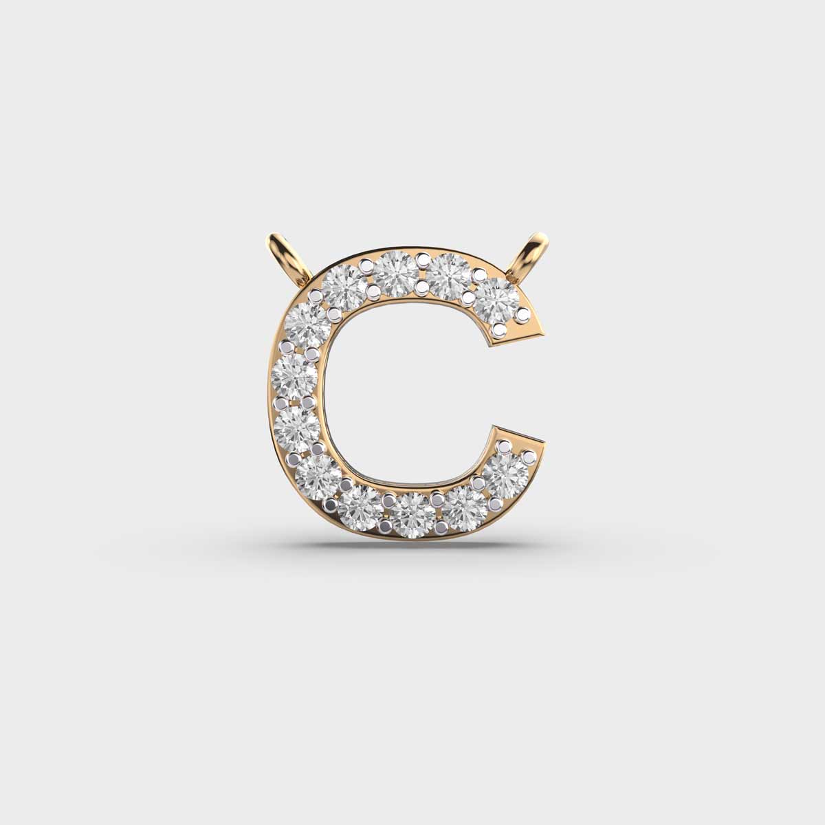 Charming 'C' Diamond Pendant without Chain